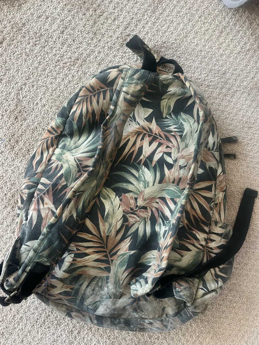 Billabong Leaf Pattern Backpack - Black, Green, Tan